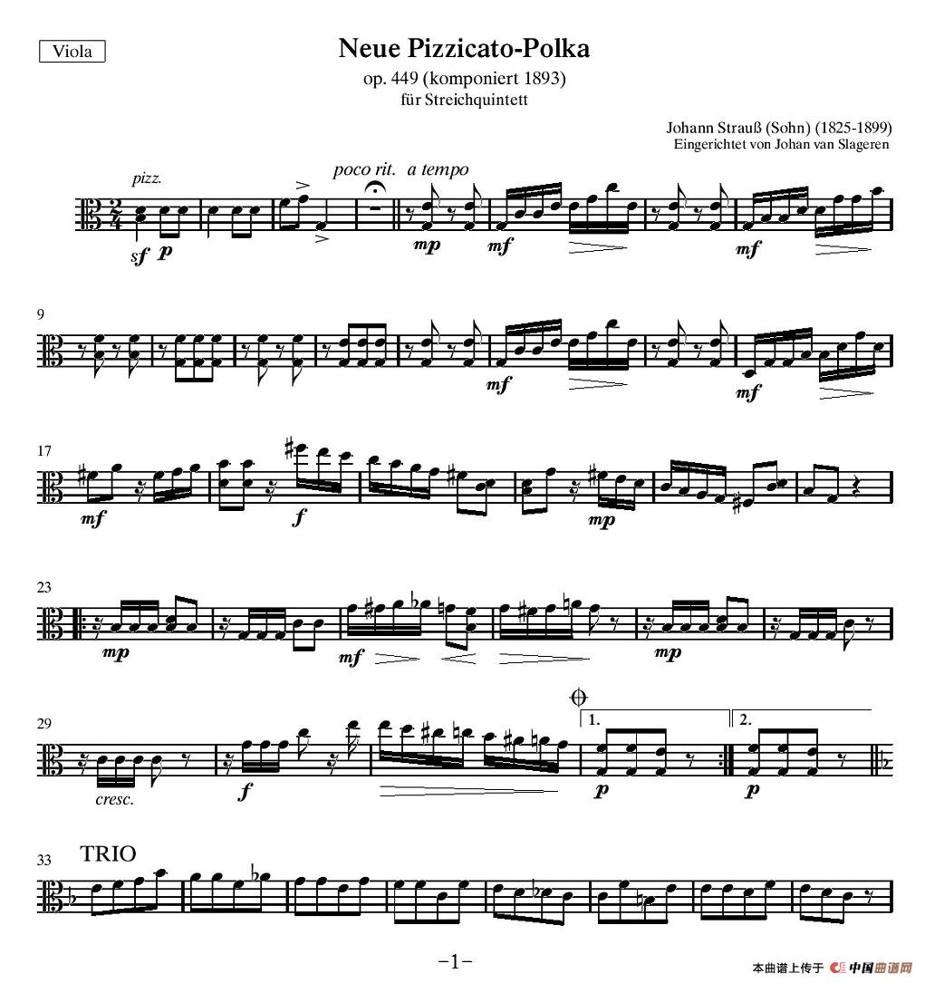 新拨弦波尔卡（弦乐四重奏分谱）(1)_原文件名：Strauss J. - Pizzicato PolkaSTRINGS(QUINTET) (parts)-005.jpg