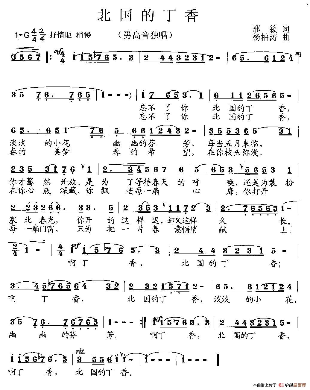 北国的丁香(邢籁词 杨柏涛曲)(男高音独唱)(1)_原文件名:11.jpg