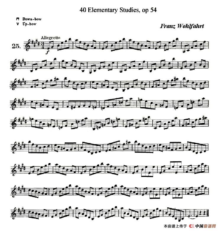 40首小提琴初级技巧练习曲之25(1)_原文件名：18Franz Wohlfahrt,  40 Elementary Studies, Op. 54-012.jpg