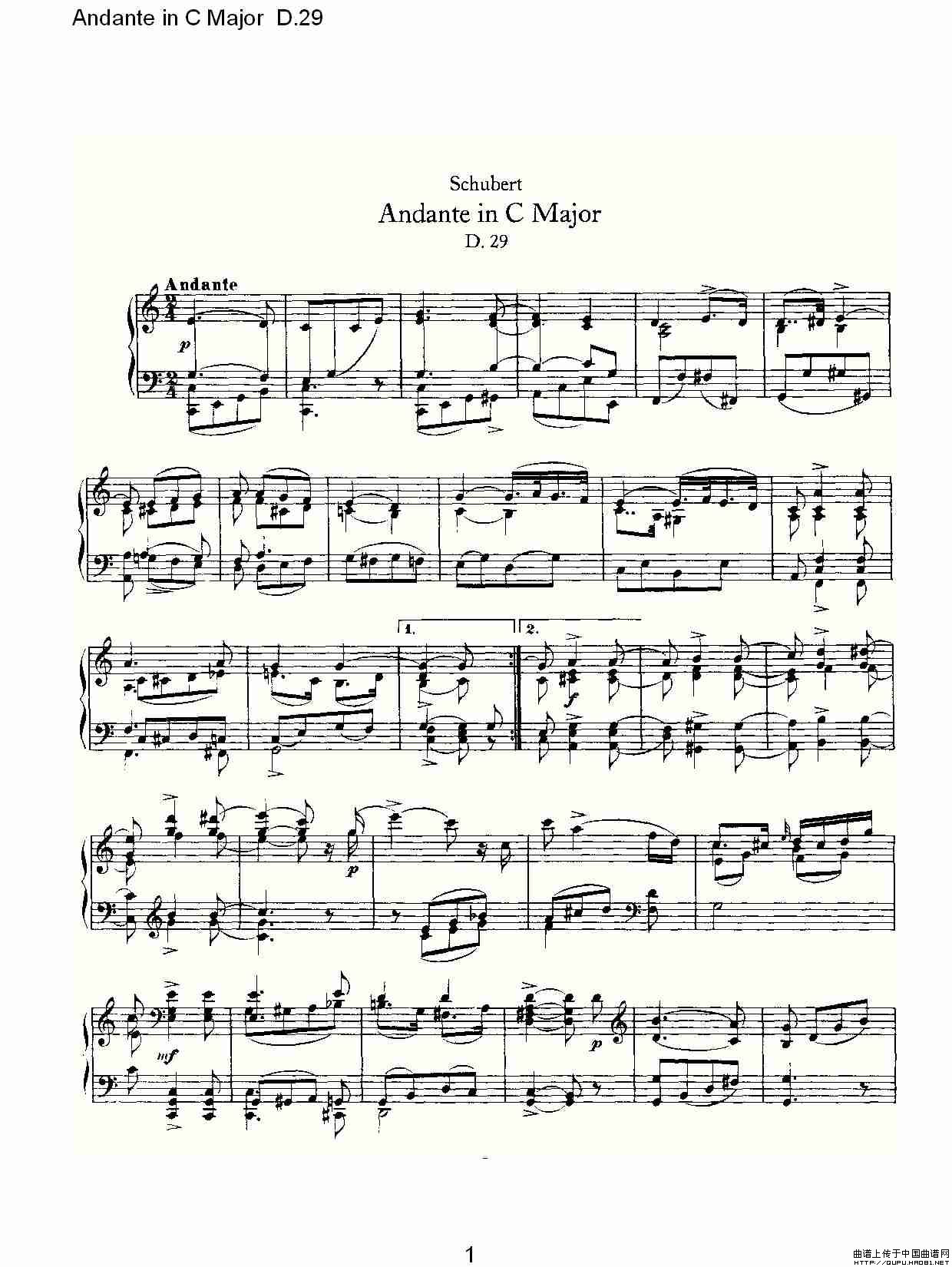Andante in C Major D.29(C大调行板D.29)(1)_原文件名:Andante in C Major D.29 1.jpg