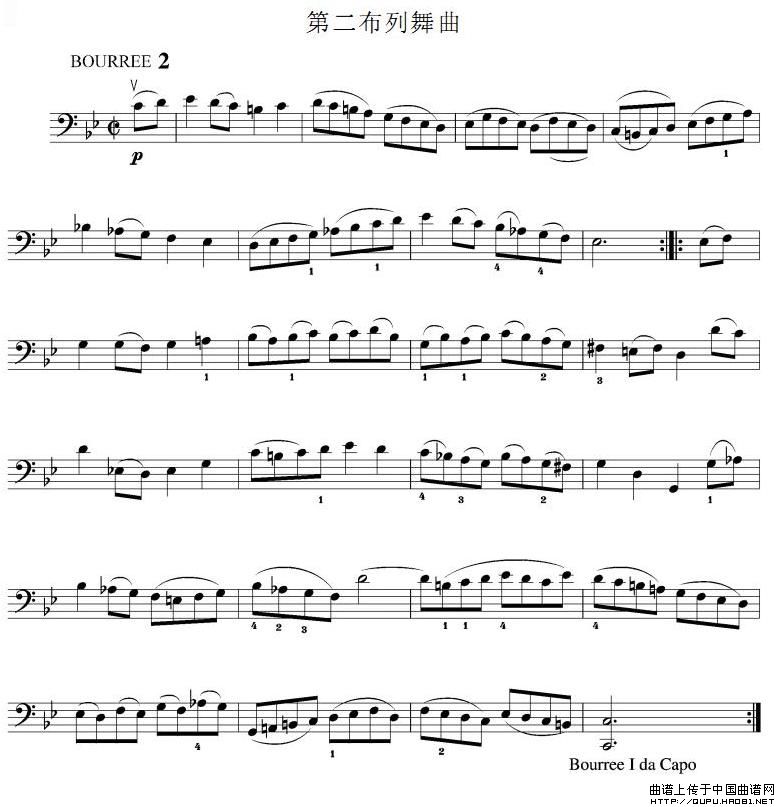 第二布列舞曲(大提琴谱))(1)_原文件名:第二布列舞曲1.jpg