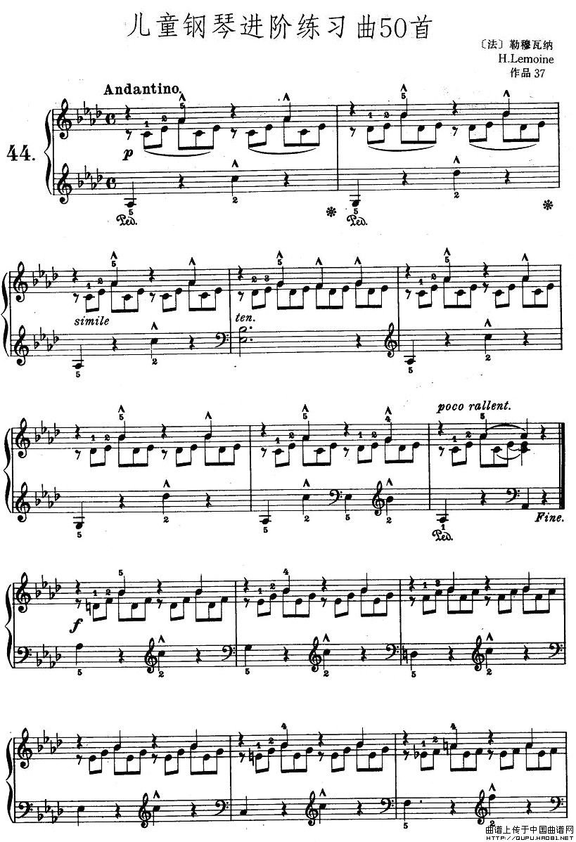 儿童钢琴进阶练习曲50首之44(1)_原文件名:儿童钢琴进阶练习曲50首之441.jpg