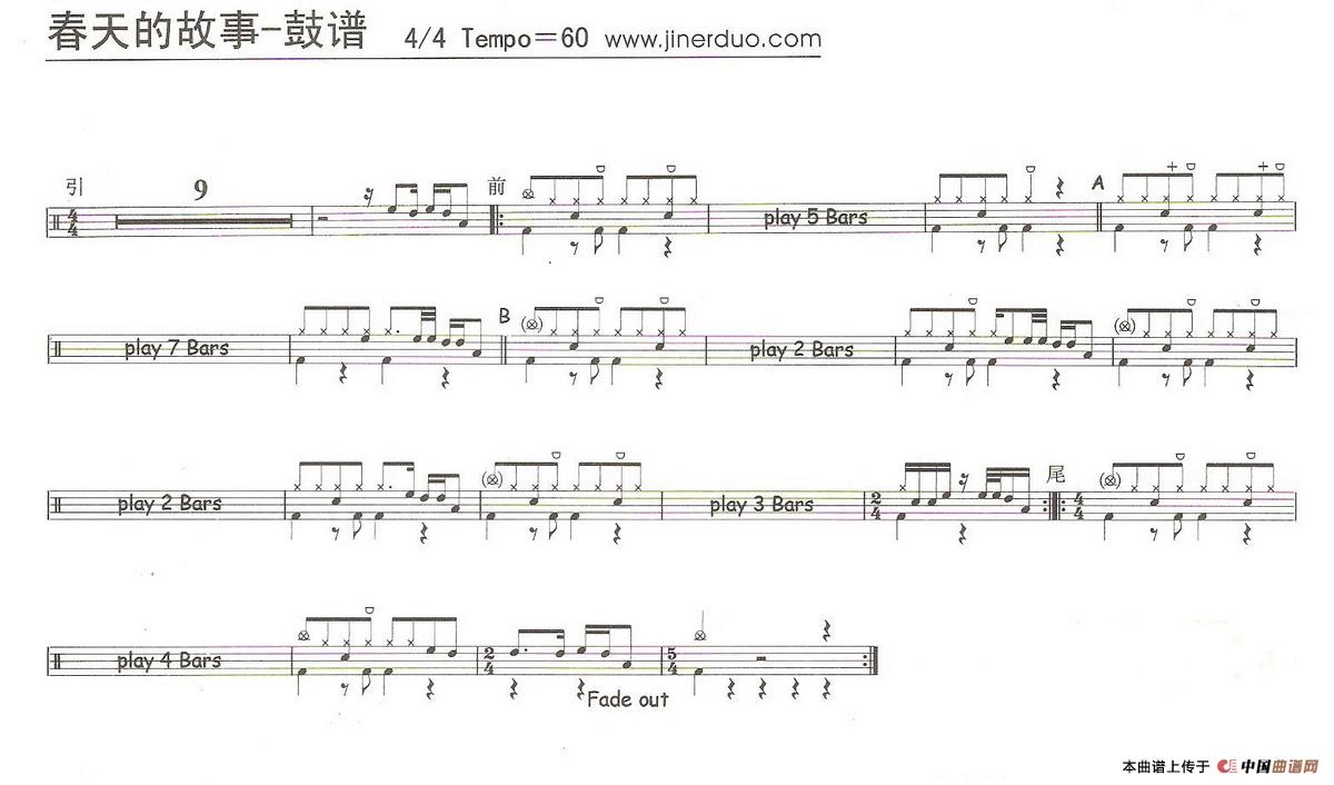 春天的故事(架子鼓谱)(1)_原文件名:1.jpg