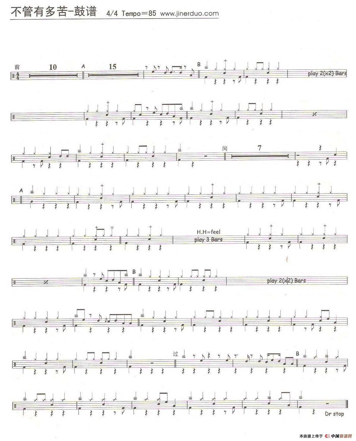 不管有多苦(架子鼓谱)(1)_原文件名:2.jpg