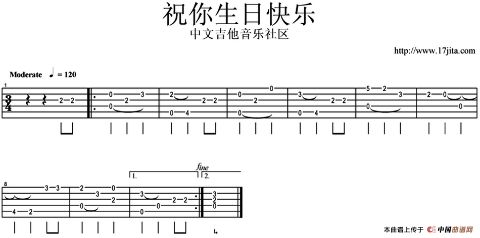 祝你生日快乐(简单版、指弹谱)(1)_原文件名:生日快乐.png