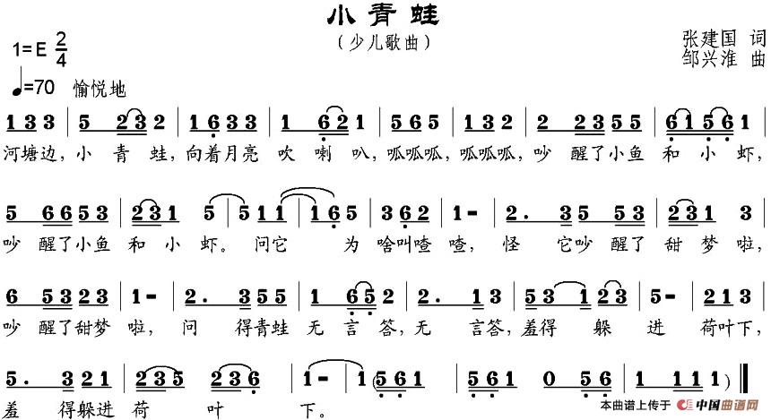 小青蛙(张建国词 邹兴淮曲)(1)_原文件名:小青蛙91.jpg