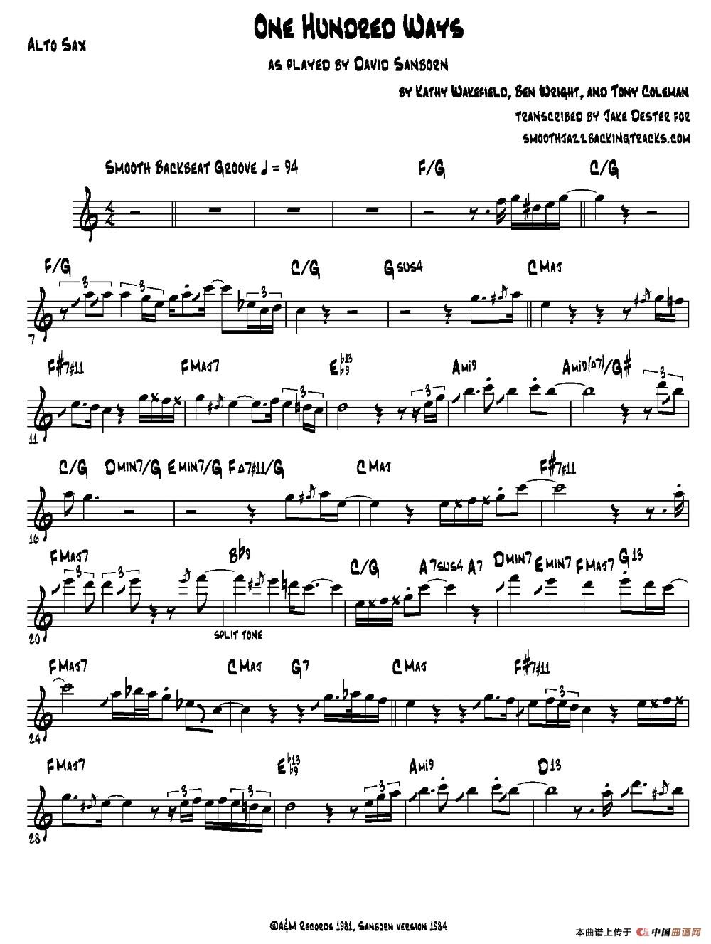 One Hundred Ways(中音萨克斯)(1)_原文件名:001.jpg