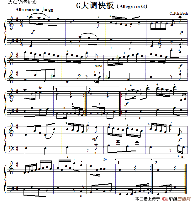 考级初级曲目： G大调快板(1)_原文件名：11.gif