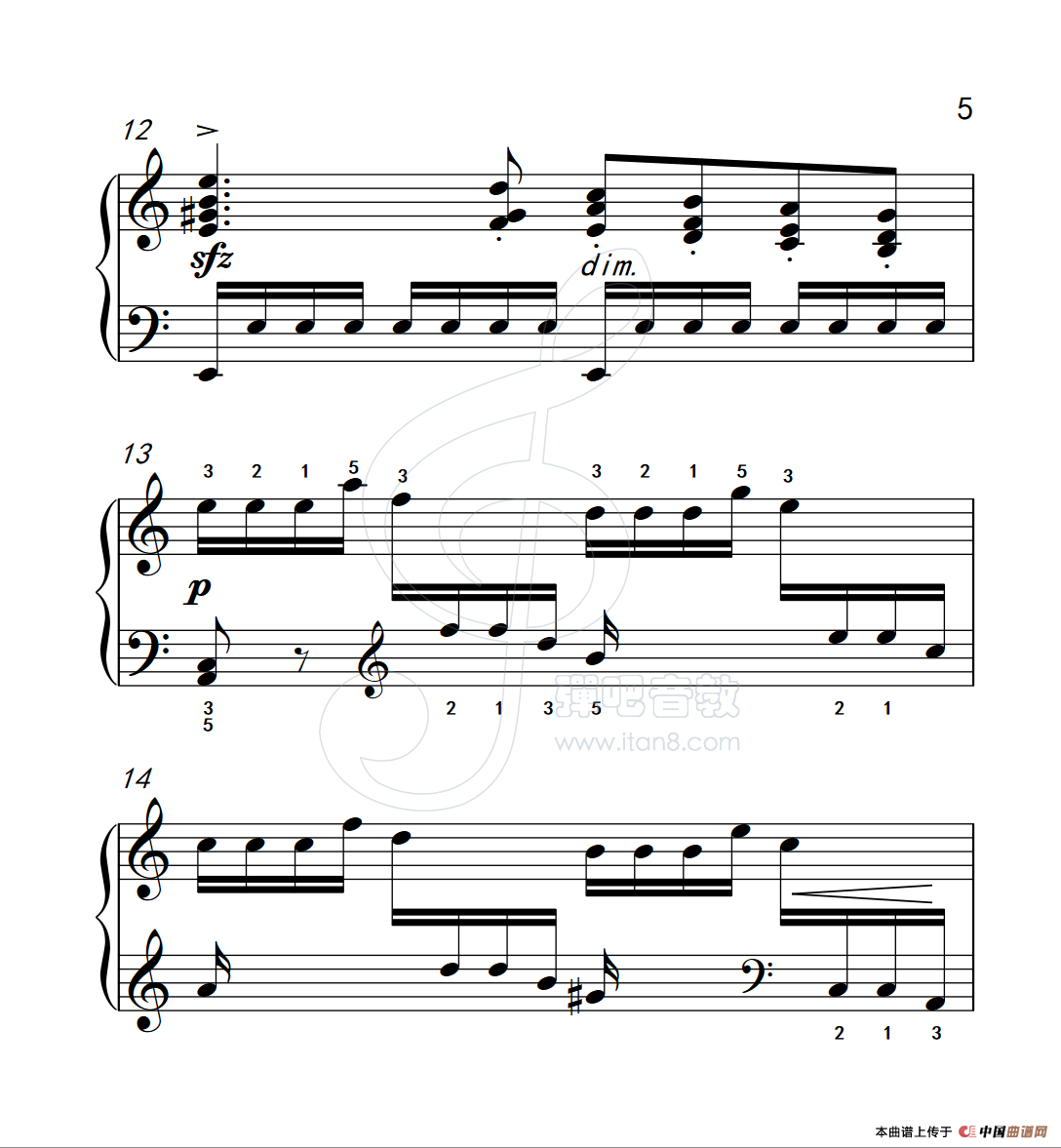 练习曲 12(克拉莫钢琴练习曲60首)(1)_原文件名:112_12_5.png