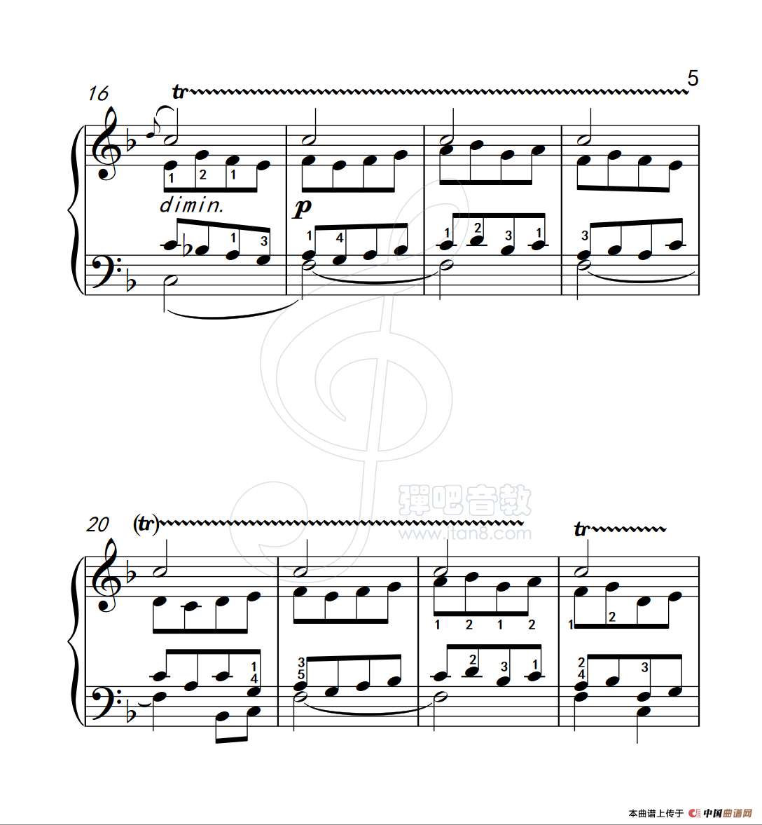 练习曲 14(克拉莫钢琴练习曲60首)(1)_原文件名:112_14_5.png