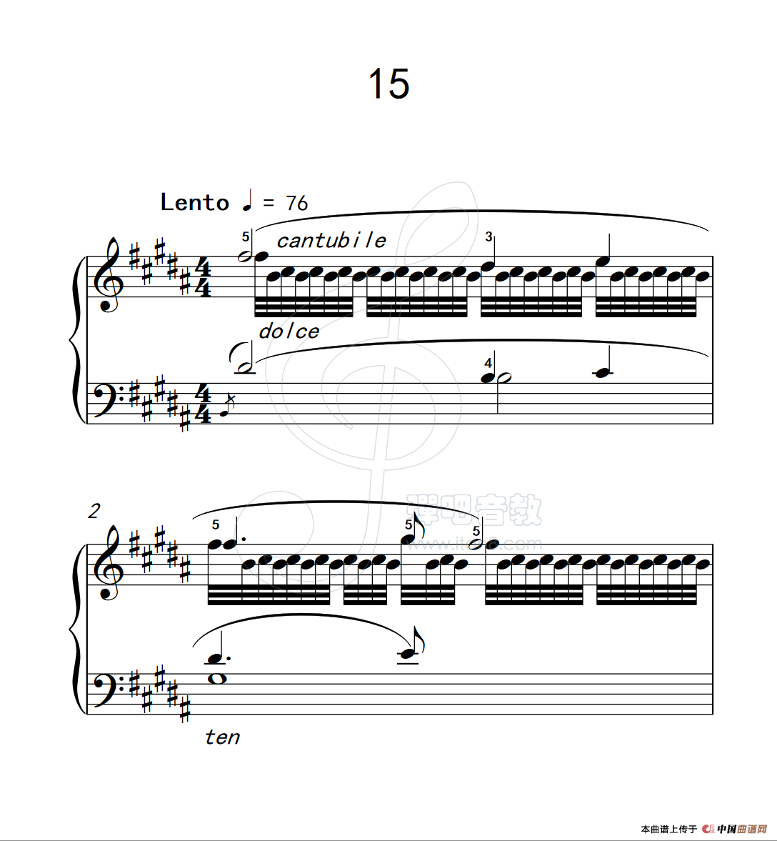 练习曲 15(克拉莫钢琴练习曲60首)(1)_原文件名:112_15_1.png