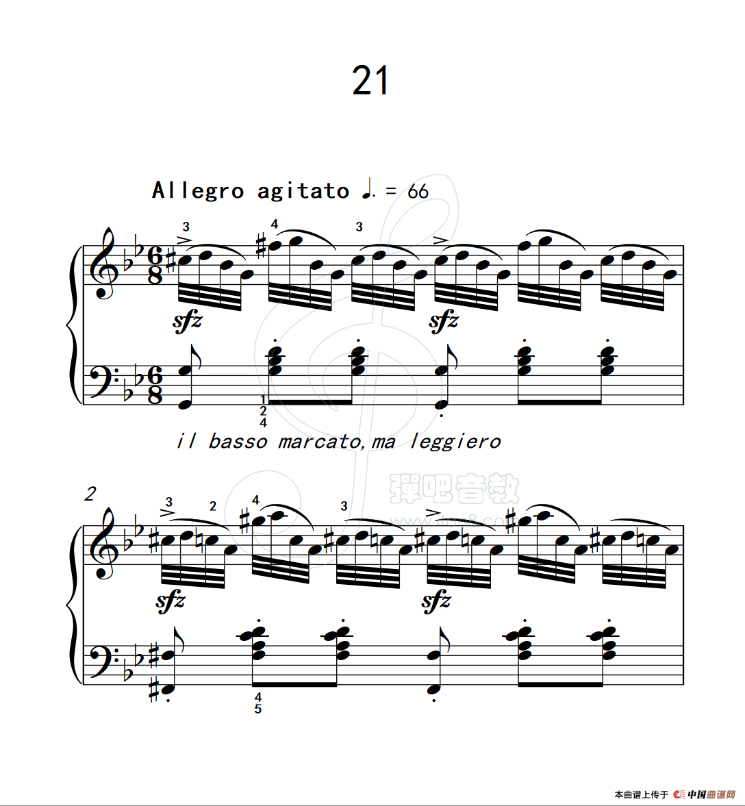 练习曲 21(克拉莫钢琴练习曲60首)(1)_原文件名:112_21_1.png