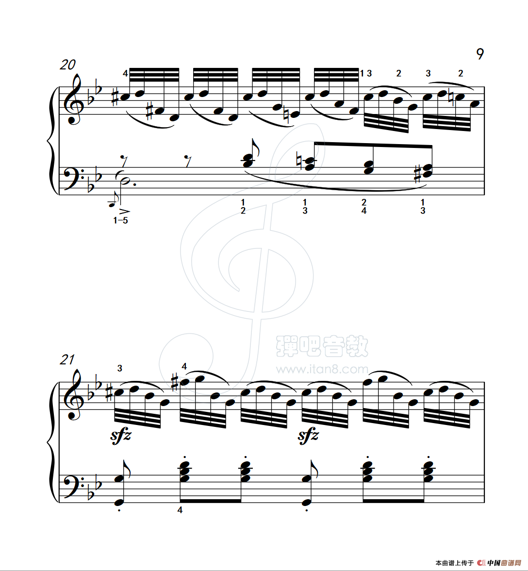 练习曲 21(克拉莫钢琴练习曲60首)(1)_原文件名:112_21_9.png