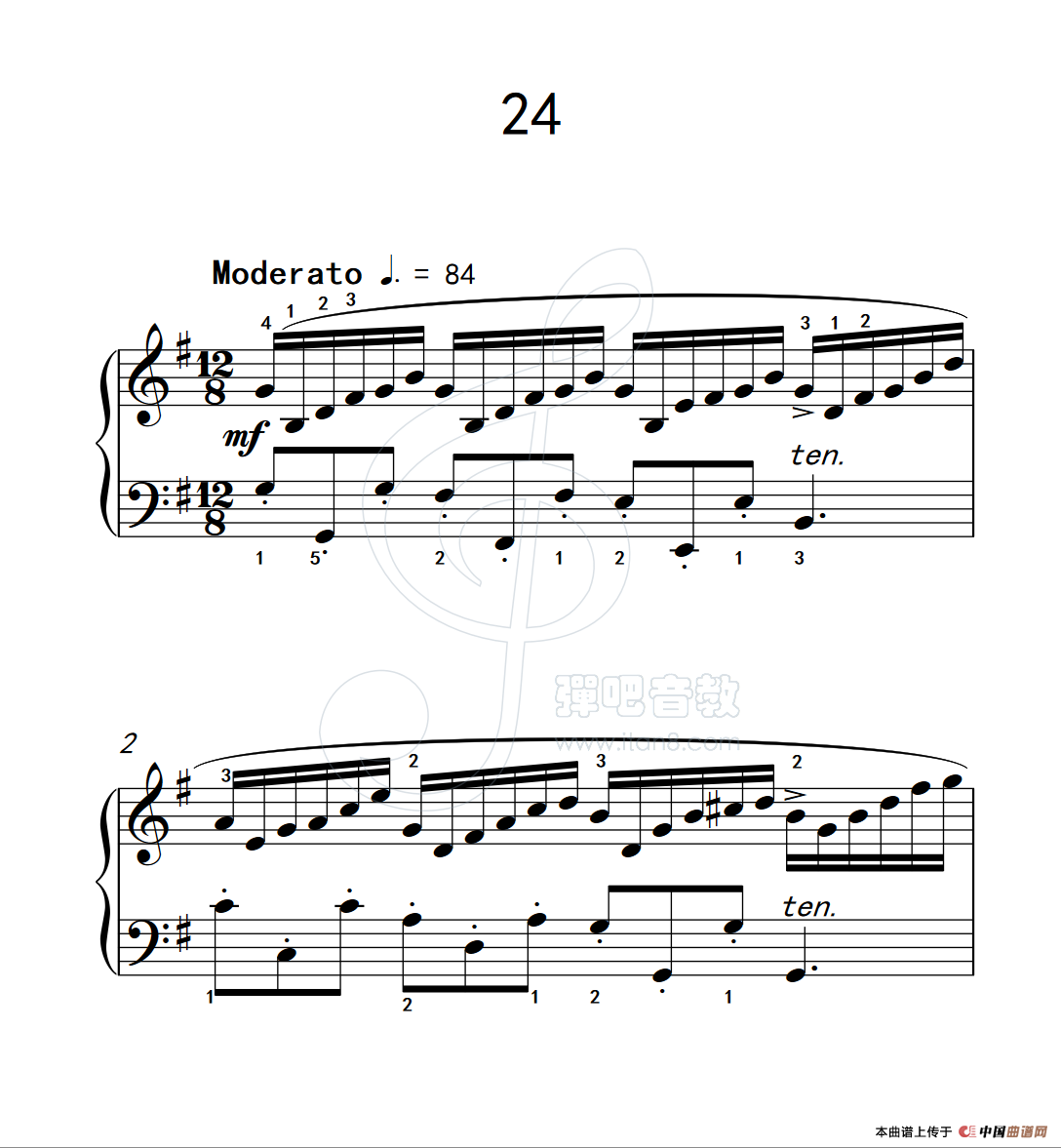 练习曲 24(克拉莫钢琴练习曲60首)(1)_原文件名:112_24_1.png