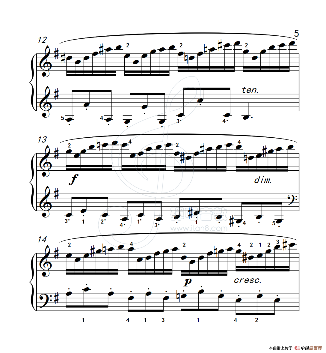 练习曲 24(克拉莫钢琴练习曲60首)(1)_原文件名:112_24_5.png