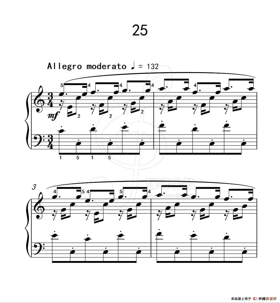 练习曲 25(克拉莫钢琴练习曲60首)(1)_原文件名:112_25_1.png