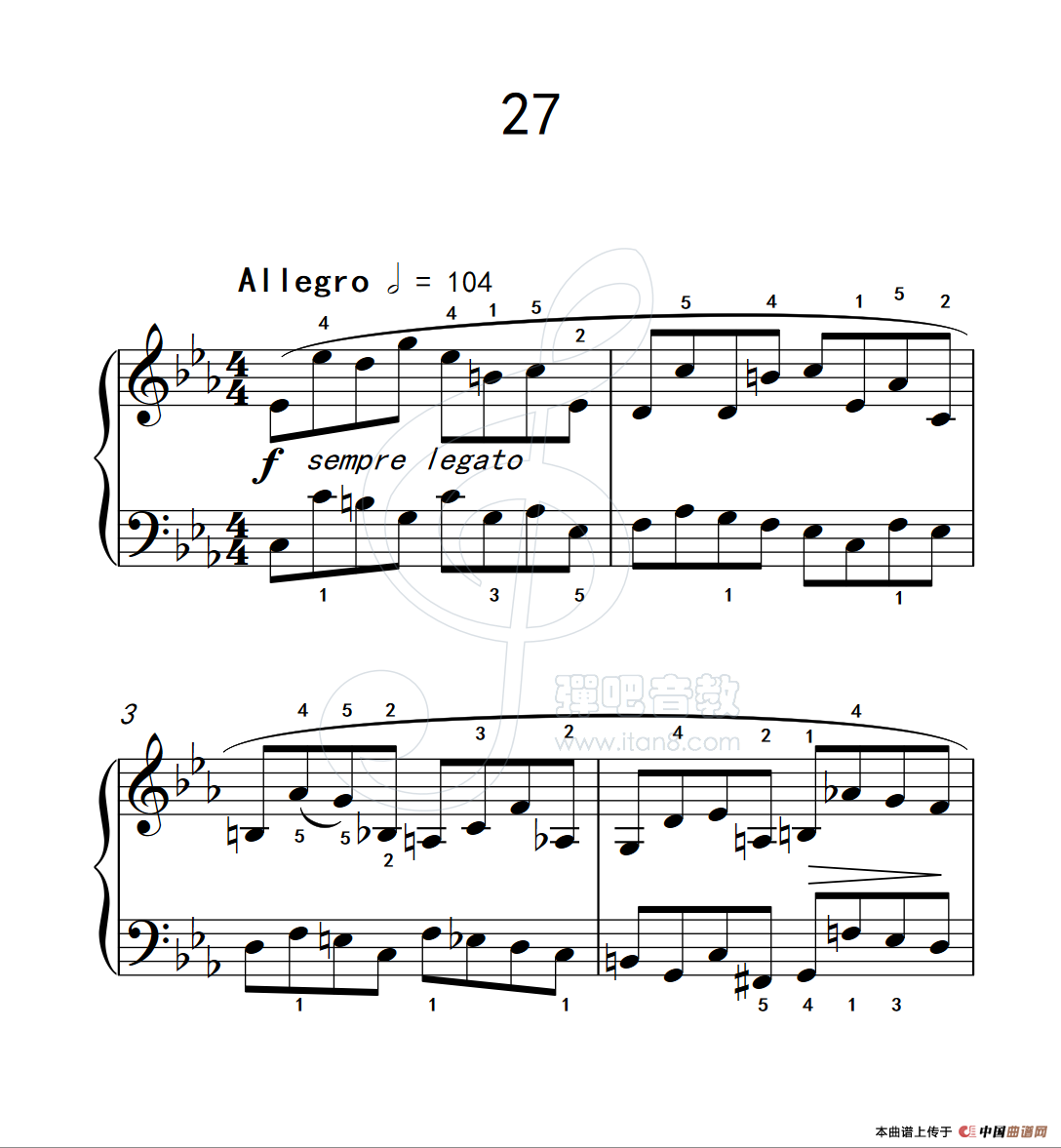 练习曲 27(克拉莫钢琴练习曲60首)(1)_原文件名:112_27_1.png