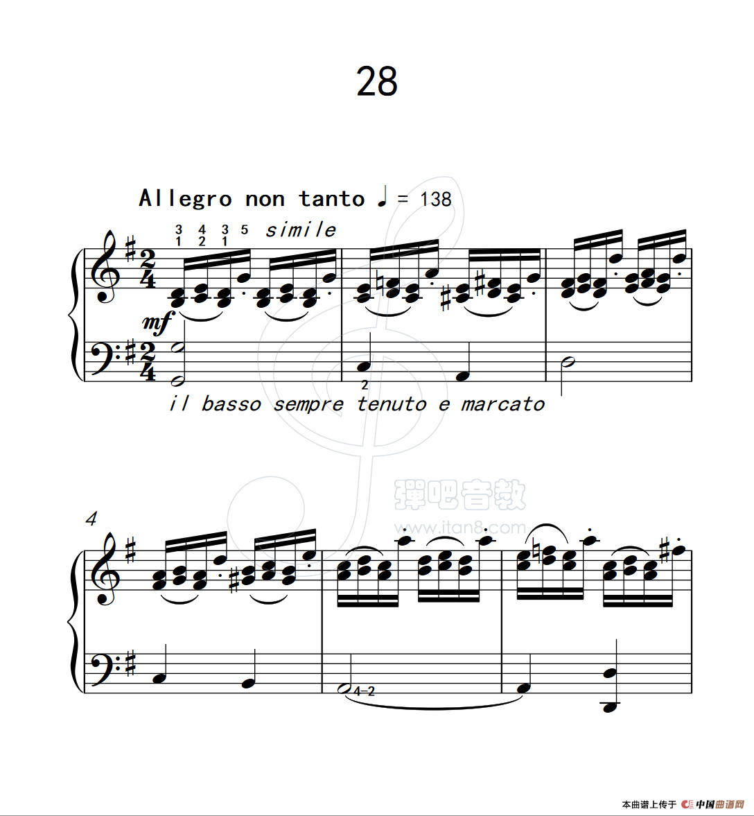 练习曲 28(克拉莫钢琴练习曲60首)(1)_原文件名:112_28_1.png