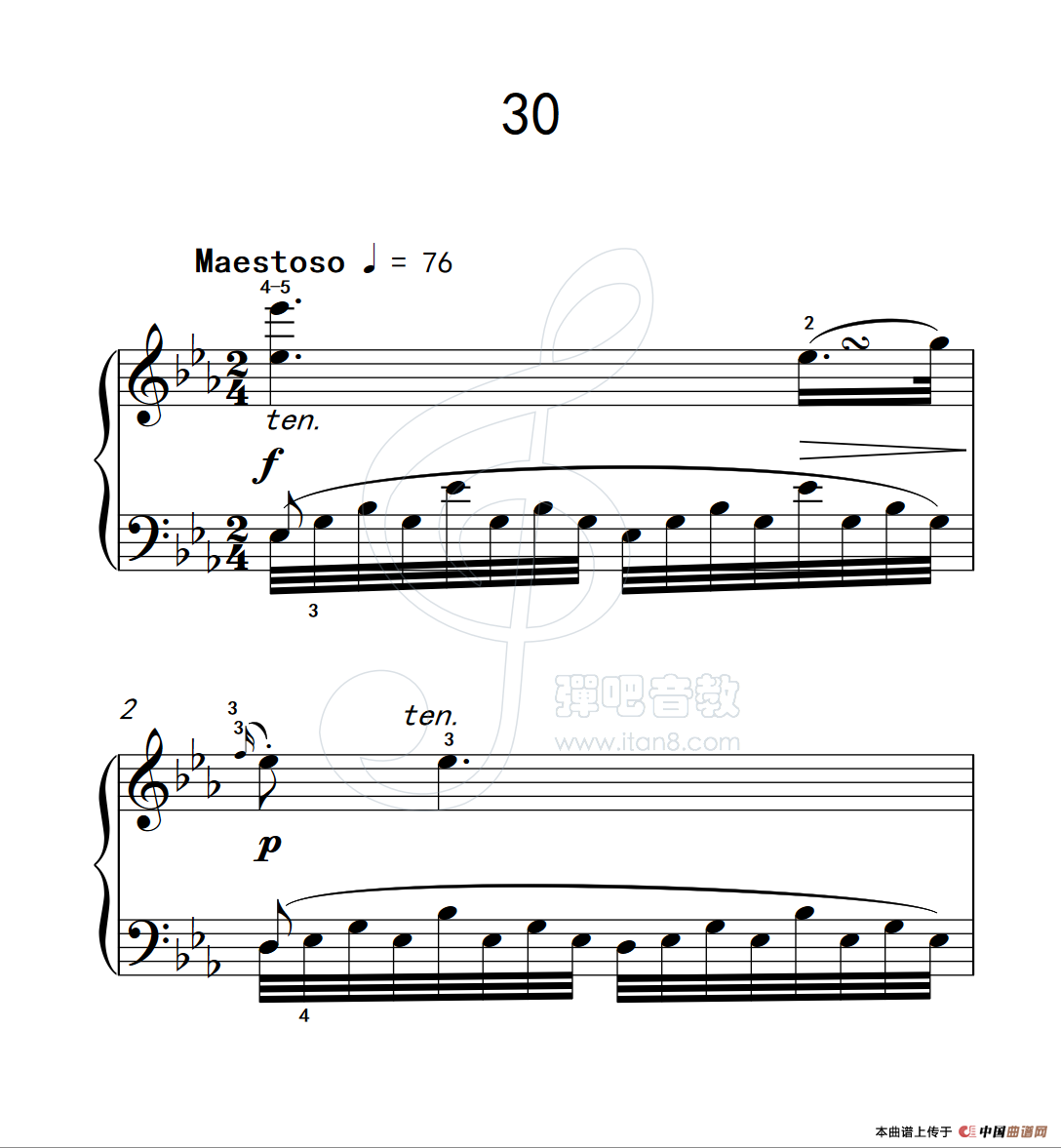 练习曲 30(克拉莫钢琴练习曲60首)(1)_原文件名:112_30_1.png