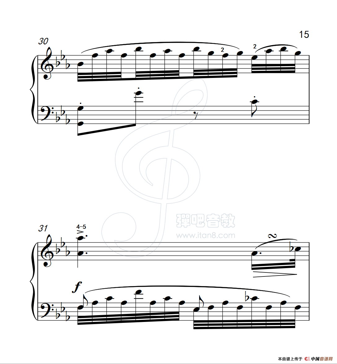 练习曲 30(克拉莫钢琴练习曲60首)(1)_原文件名:112_30_15.png