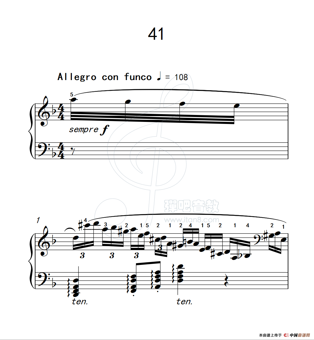 练习曲 41(克拉莫钢琴练习曲60首)(1)_原文件名:112_41_1.png