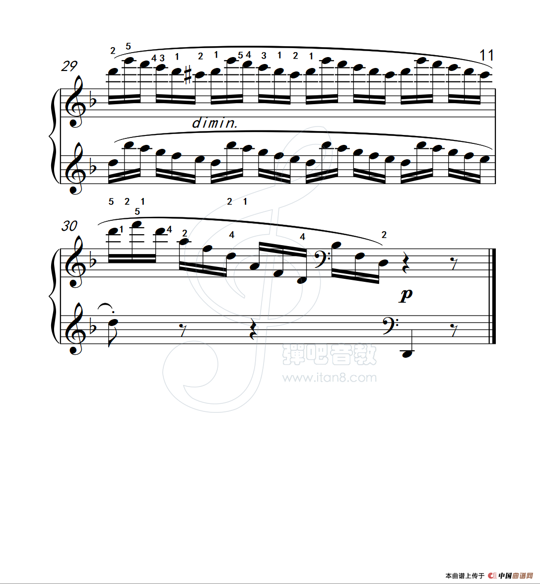 练习曲 41(克拉莫钢琴练习曲60首)(1)_原文件名:112_41_11.png