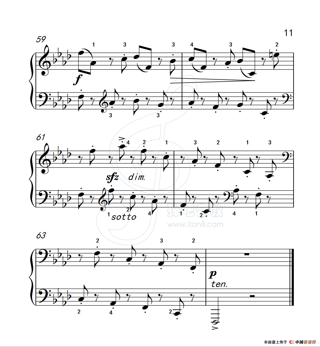 练习曲 43(克拉莫钢琴练习曲60首)(1)_原文件名:112_43_11.png