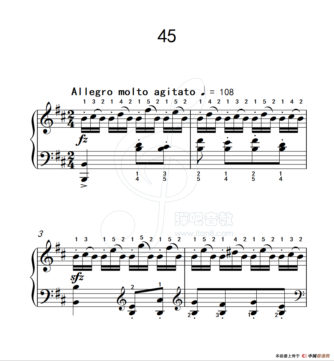 练习曲 45(克拉莫钢琴练习曲60首)(1)_原文件名:112_45_1.png