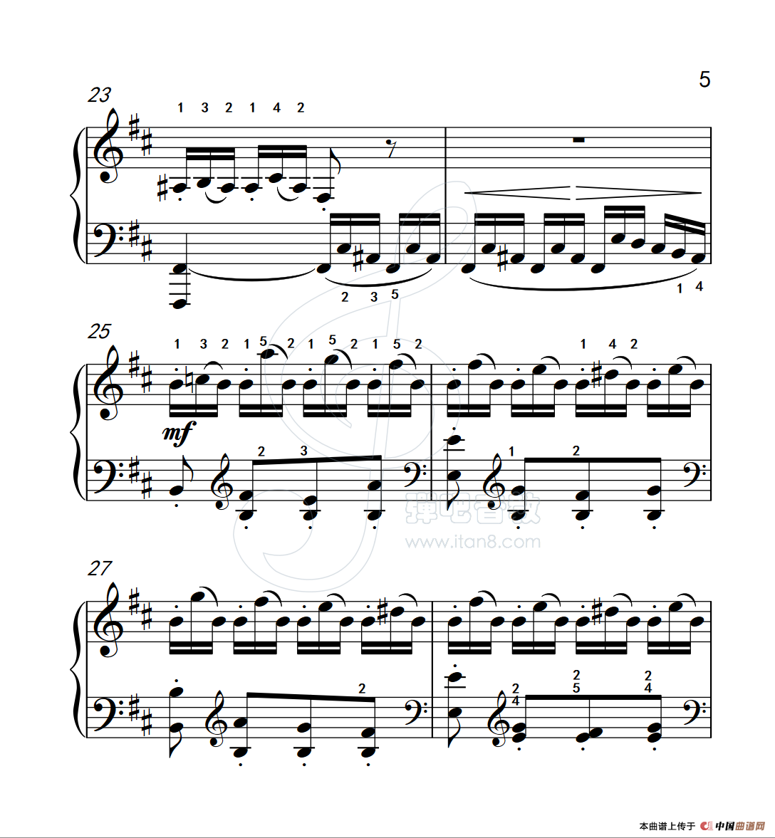 练习曲 45(克拉莫钢琴练习曲60首)(1)_原文件名:112_45_5.png