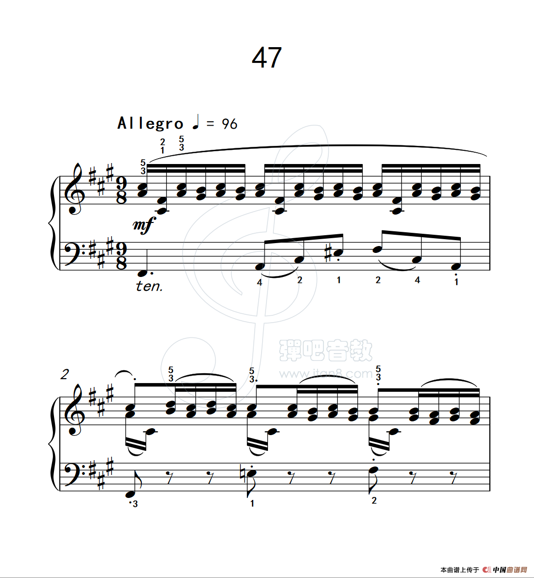 练习曲 47(克拉莫钢琴练习曲60首)(1)_原文件名:112_47_1.png