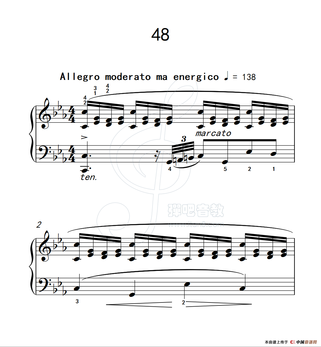 练习曲 48(克拉莫钢琴练习曲60首)(1)_原文件名:112_48_1.png