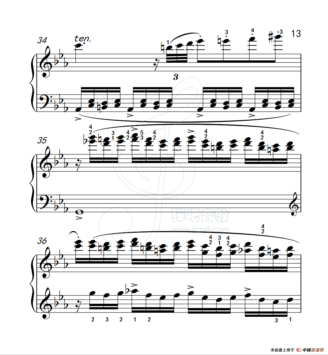 练习曲 48(克拉莫钢琴练习曲60首)(1)_原文件名:112_48_13.png