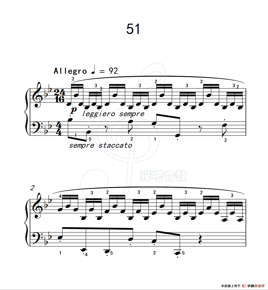 练习曲 51(克拉莫钢琴练习曲60首)(1)_原文件名:112_51_1.png