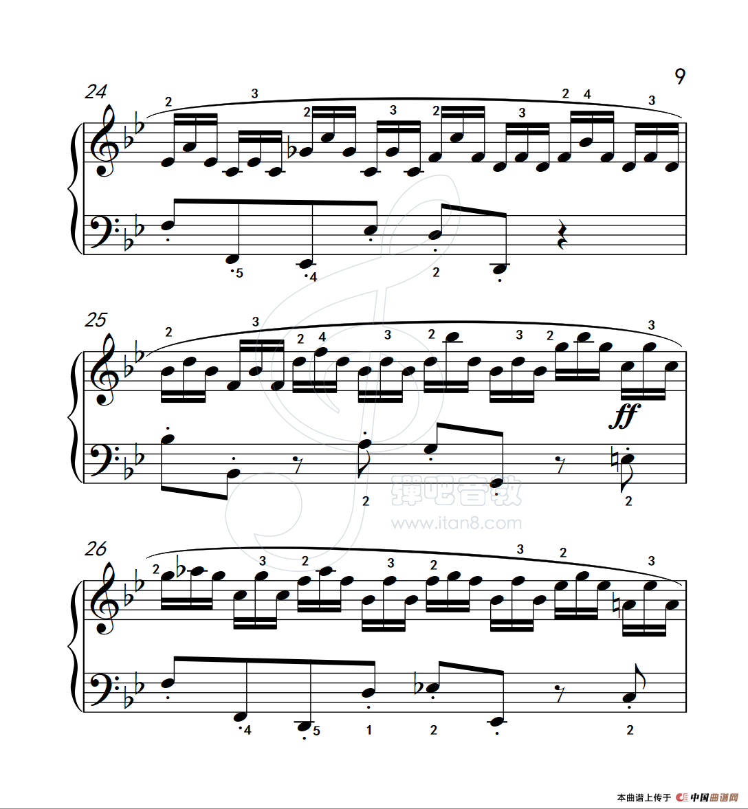 练习曲 51(克拉莫钢琴练习曲60首)(1)_原文件名:112_51_9.png