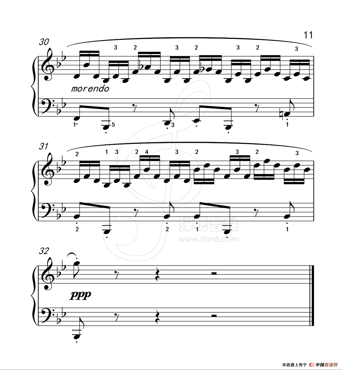 练习曲 51(克拉莫钢琴练习曲60首)(1)_原文件名:112_51_11.png