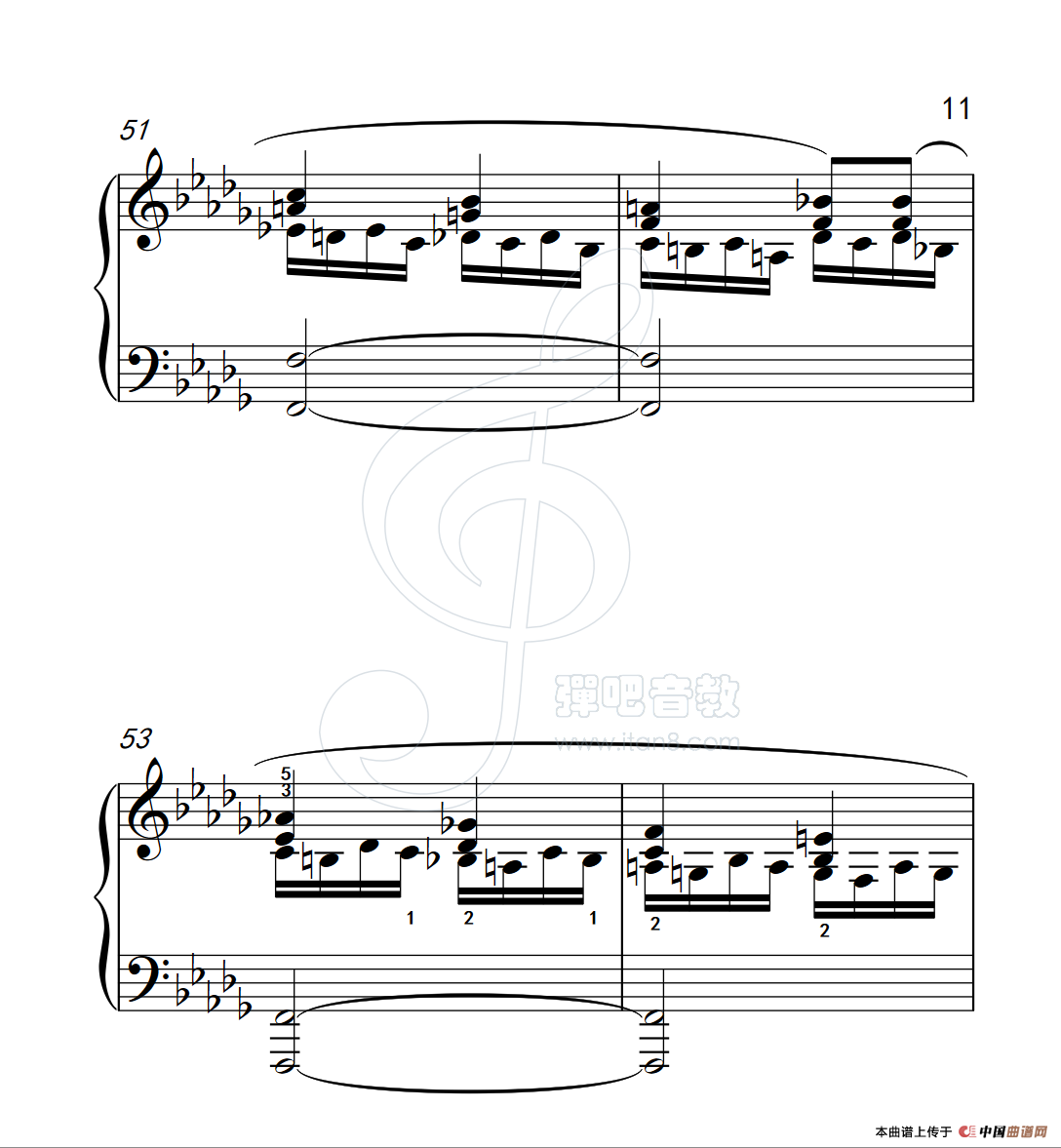 练习曲 55(克拉莫钢琴练习曲60首)(1)_原文件名:112_55_11.png