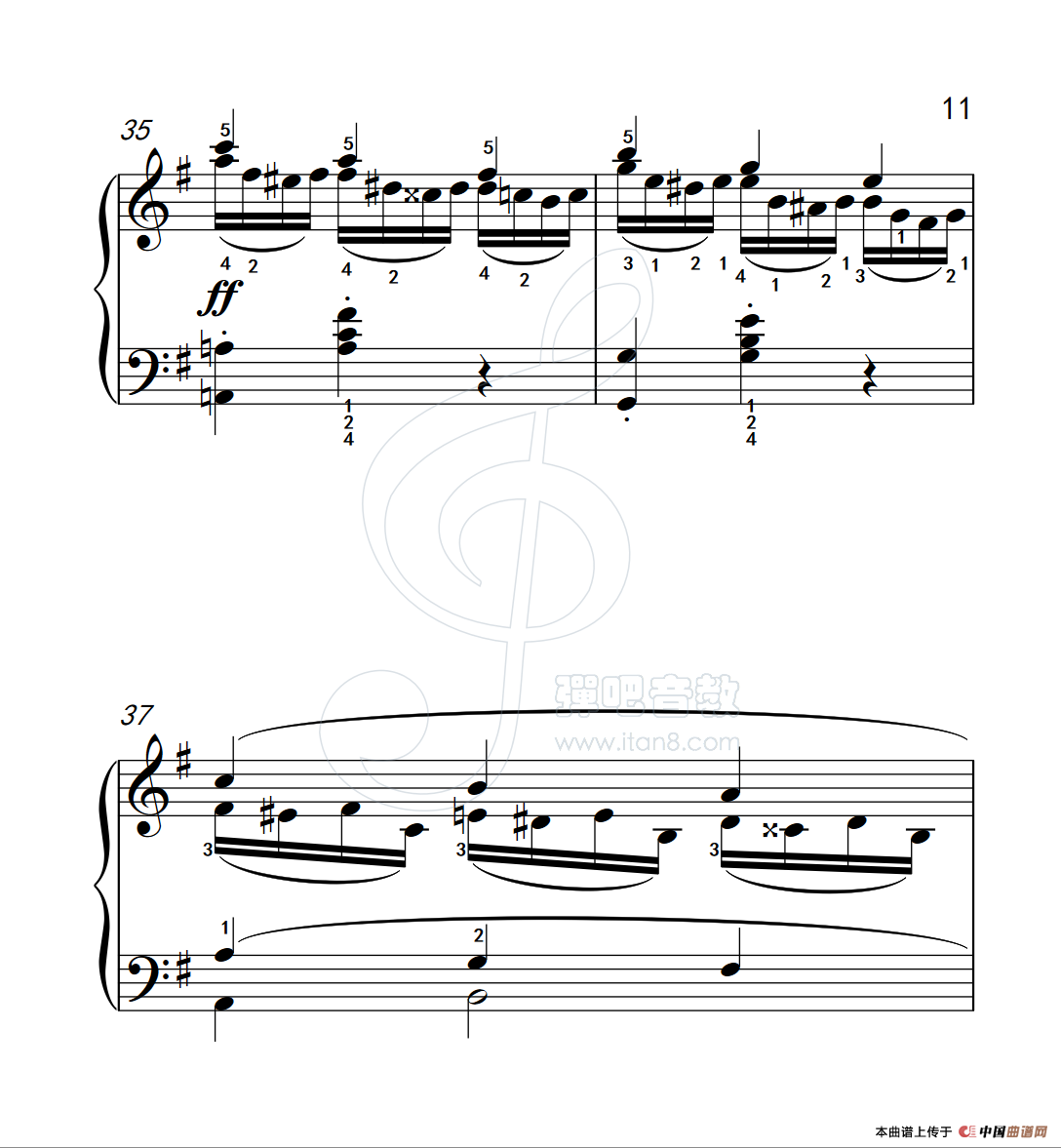 练习曲 56(克拉莫钢琴练习曲60首)(1)_原文件名:112_56_11.png