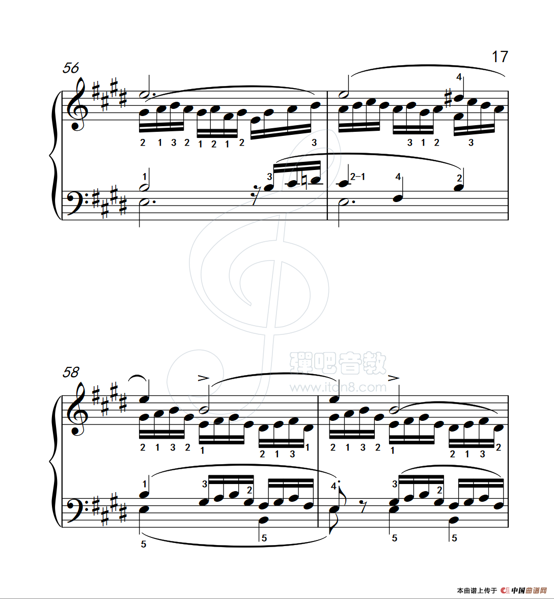 练习曲 56(克拉莫钢琴练习曲60首)(1)_原文件名:112_56_17.png