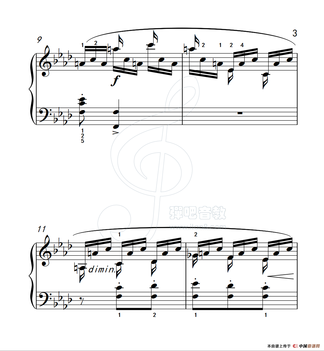 练习曲 57(克拉莫钢琴练习曲60首)(1)_原文件名:112_57_3.png