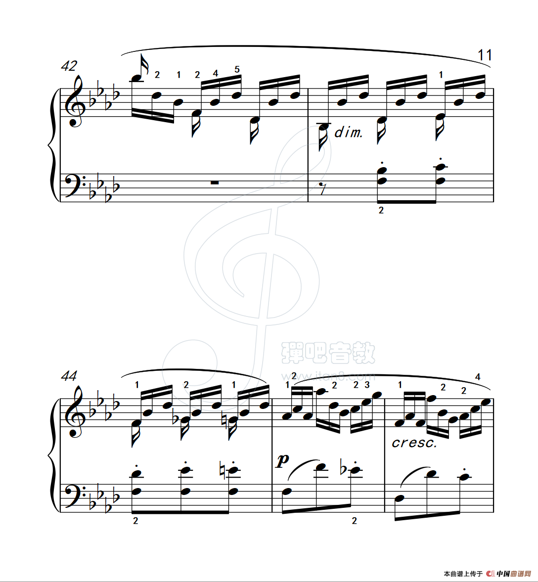 练习曲 57(克拉莫钢琴练习曲60首)(1)_原文件名:112_57_11.png