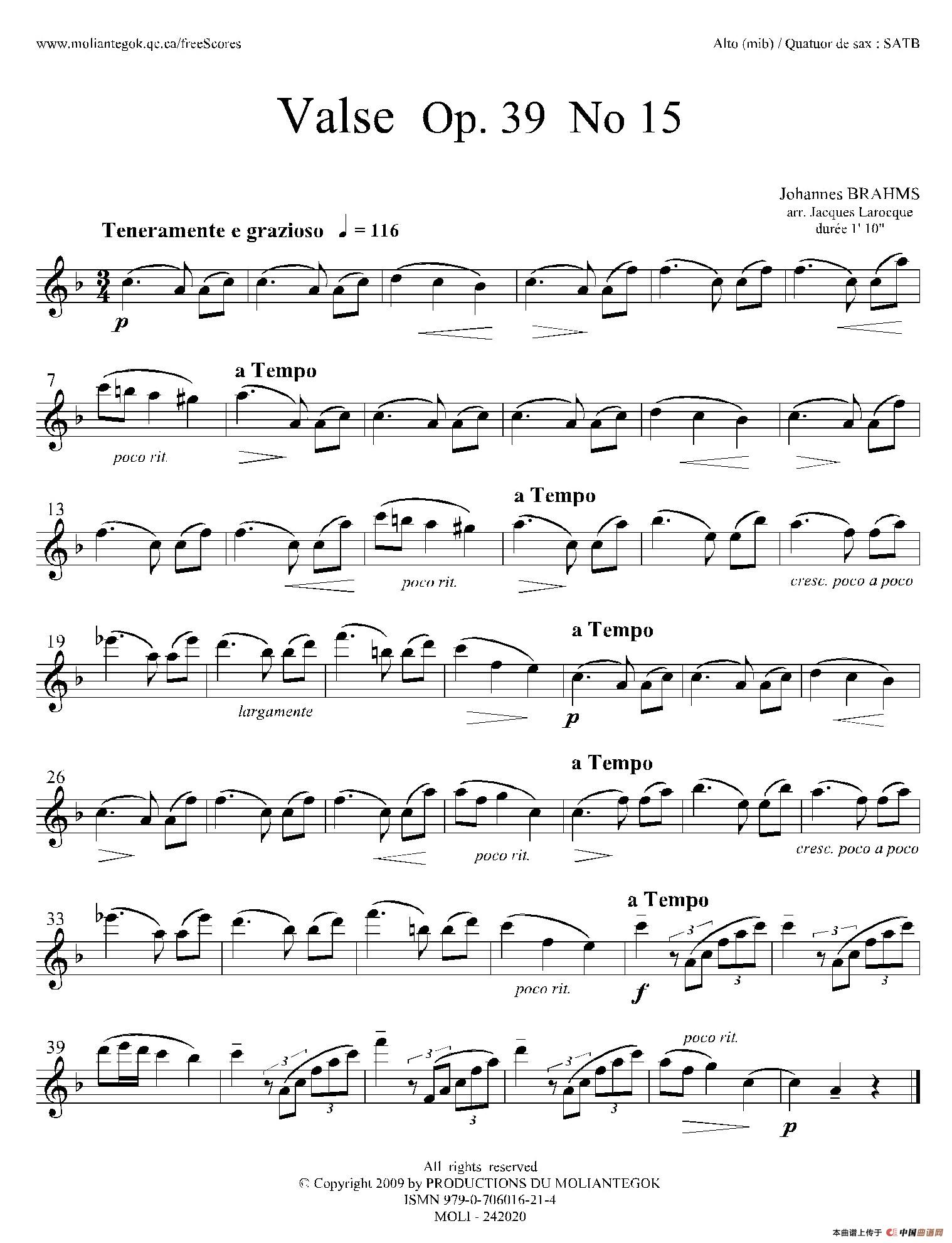 圆舞曲 Op39 No15(四重奏中音萨克斯分谱)(1)_原文件名:001 (6).jpg