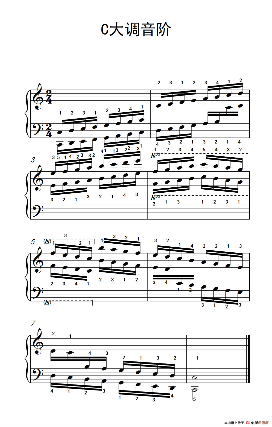 第七集1.C大调音阶（中央音乐学院 钢琴（业余）考级教程 7-9级）(1)_原文件名：275_1_1.png