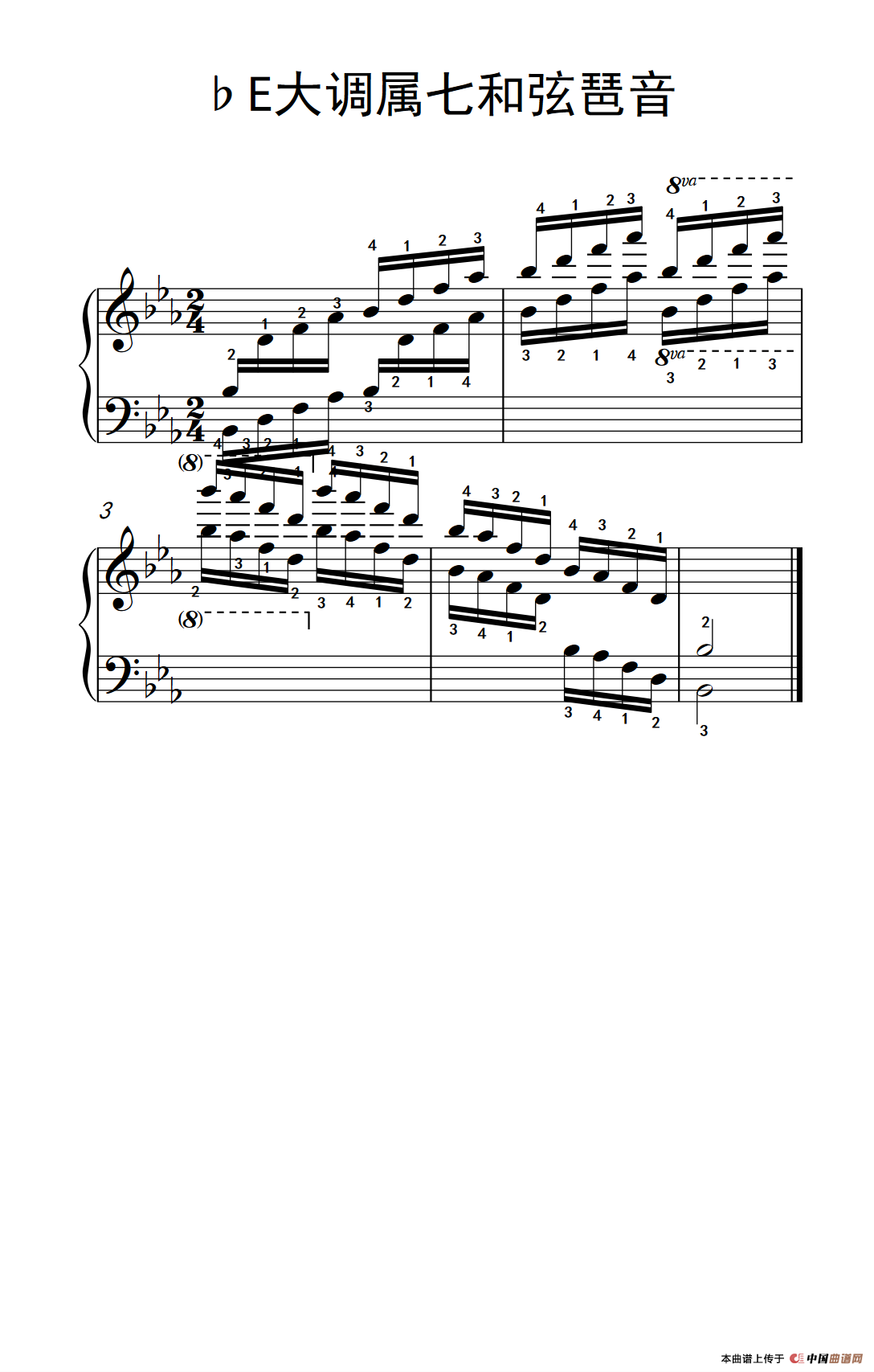第七级17.♭E大调属七和弦琶音(中央音乐学院 钢琴(业余)考级教程 7-9级)(1)_原文件名:275_65_1.png