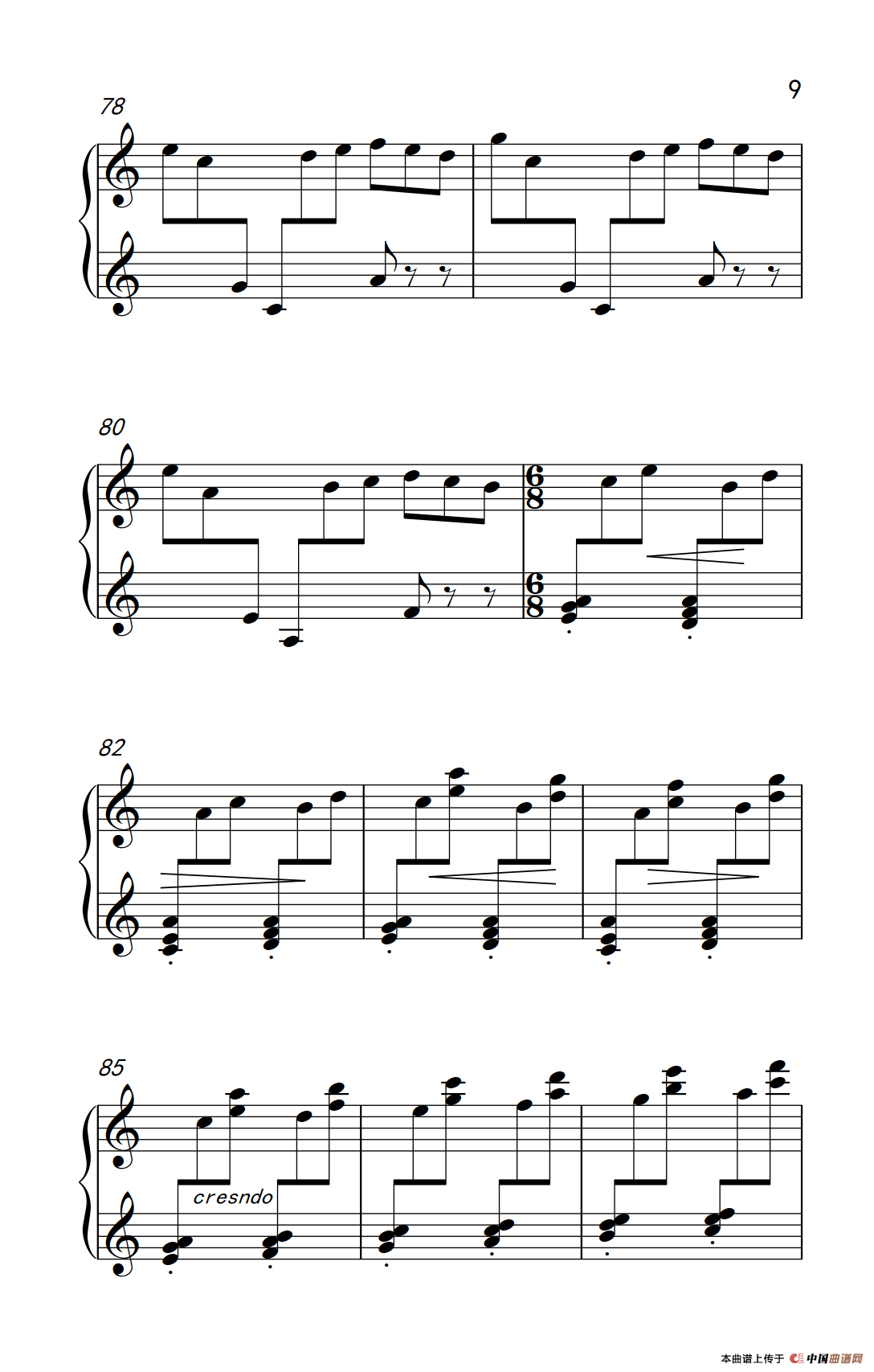 第七级1.回旋曲(中央音乐学院 钢琴(业余)考级教程 7-9级)(1)_原文件名:275_80_9.png