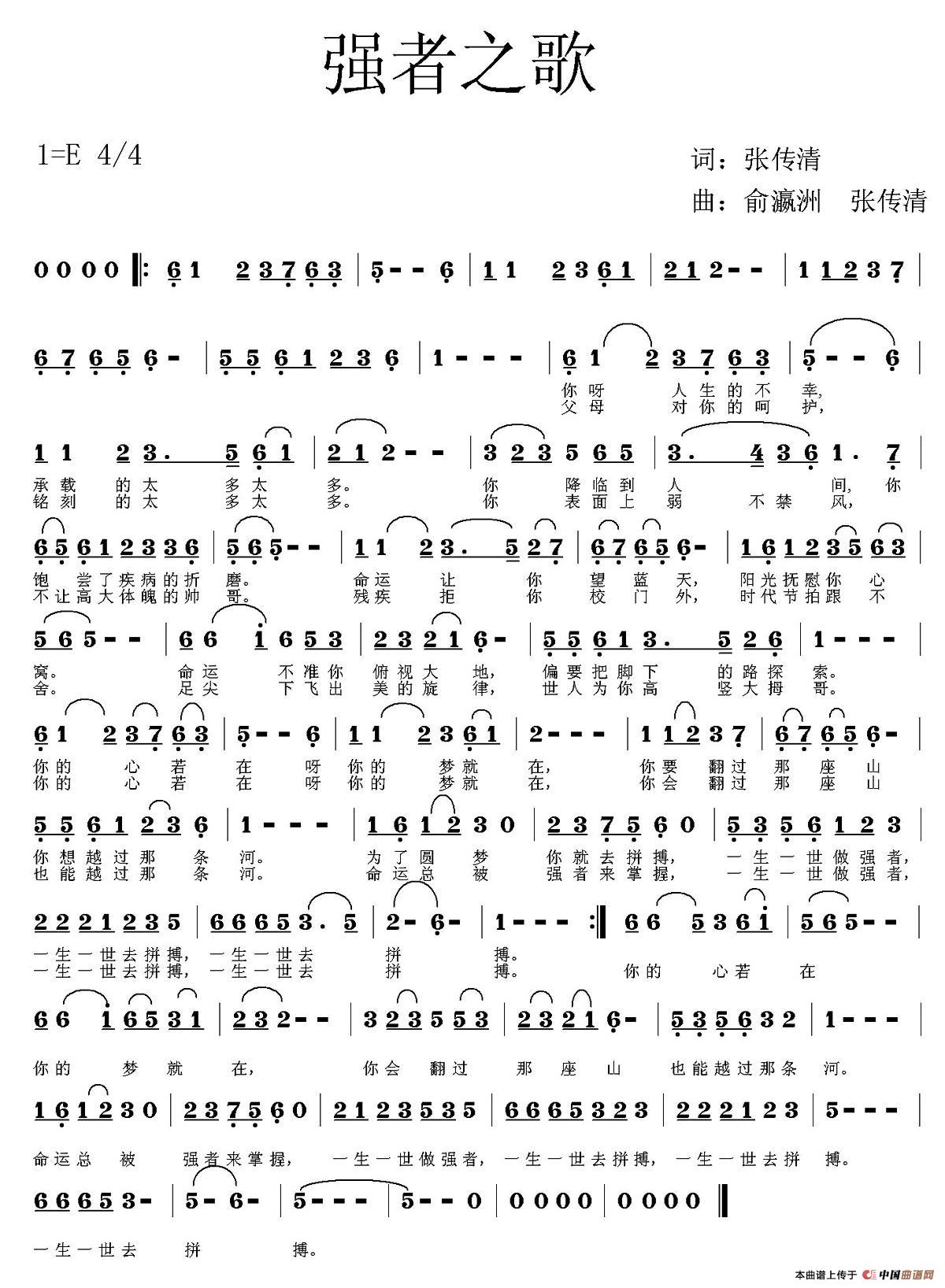 强者之歌（张传清词 俞瀛洲 张传清曲）(1)_原文件名：1.jpg