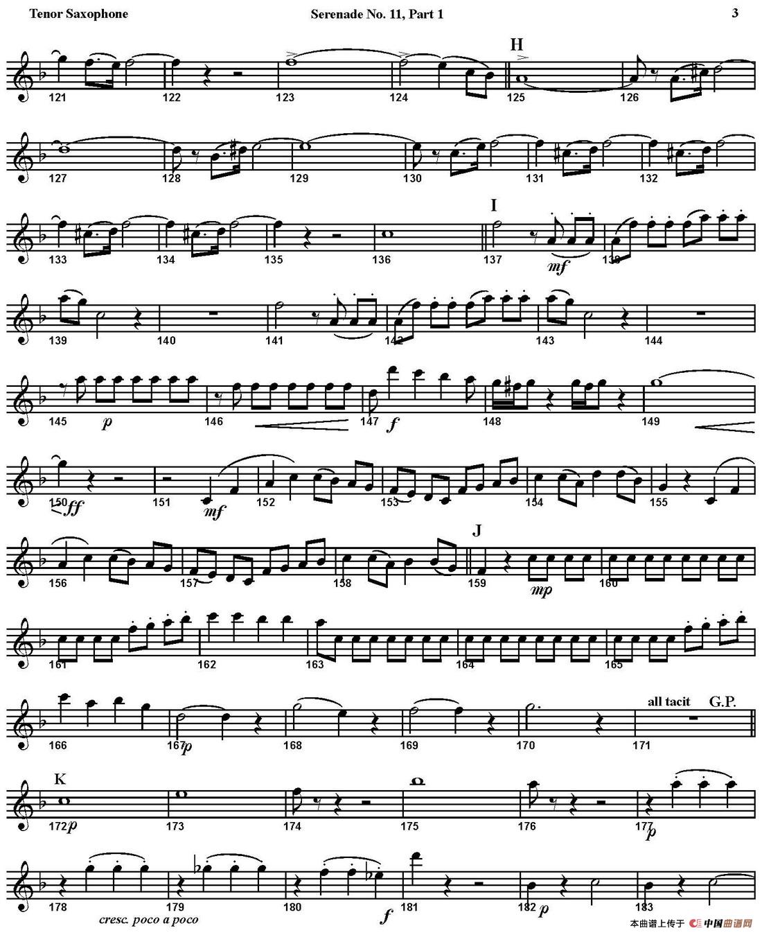 SERENADE No.11 in Eb，K.375 Part 1（四重奏·次中音萨克斯分谱）(1)_原文件名：SERENADE No.11 in Eb，K.375 Part 1_页面_11.jpg