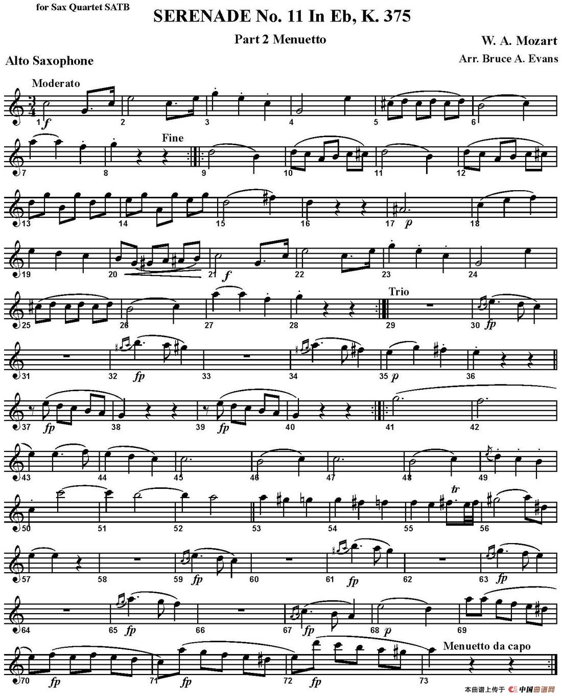 SERENADE No.11 in Eb，K.375 Part 2 Menuetto（四重奏·中音萨克斯分谱）(1)_原文件名：SERENADE No.11 in Eb，K.375 Part 2 Menuetto_页面_2.jpg