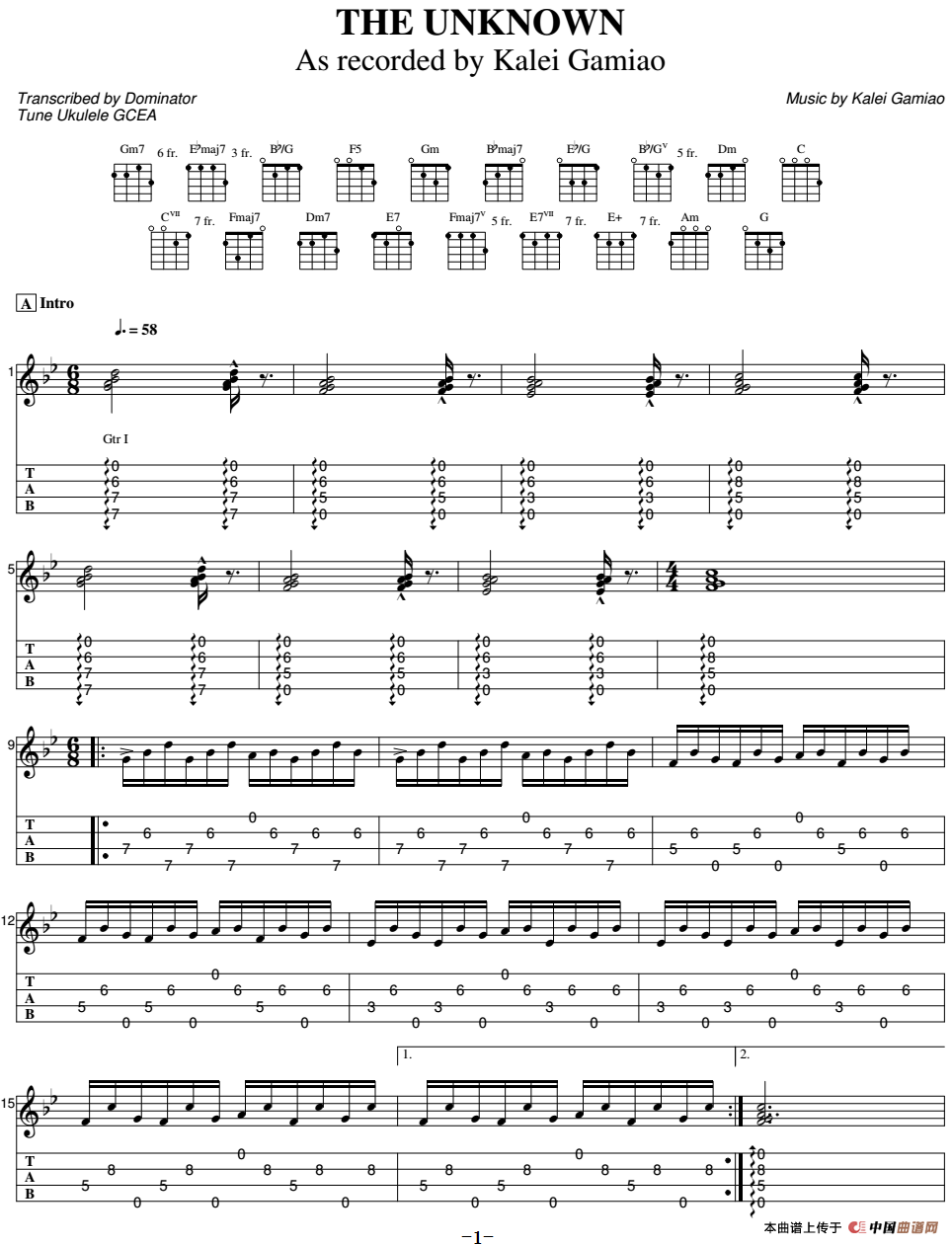The Unknown(尤克里里指弹谱)(1)_原文件名:The Unknown(尤克里里指弹谱)-Kalei Gamiao演奏.png