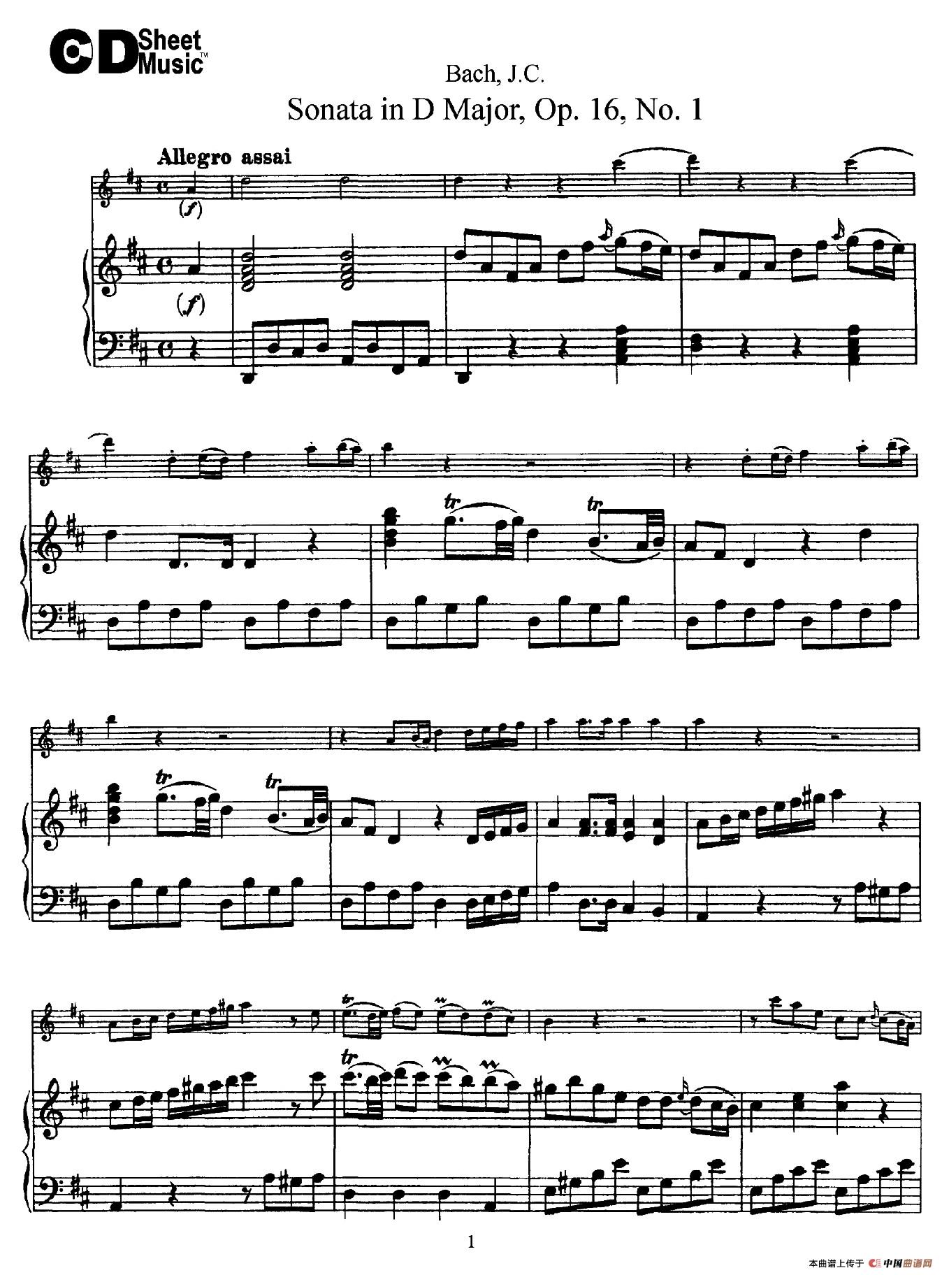 Sonata in D Major,Op.16 No.1（小提琴+钢琴伴奏）(1)_原文件名：001.jpg