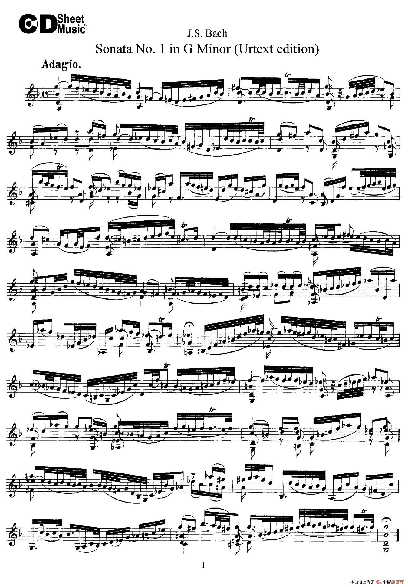 6 Violin Sonatas and Partitas 1.Sonata No.1 G Minor（Urtext edition）(1)_原文件名：001 (1).jpg
